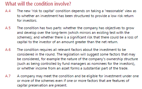 Bulleted list explaining what condition around EIS will involve Bulleted list explaining what condition around EIS will involve