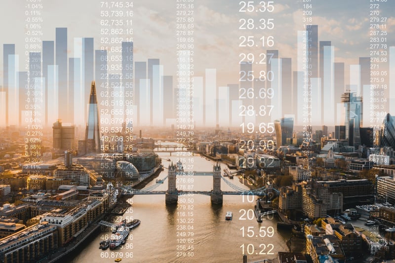 London skyline overlayed with figures