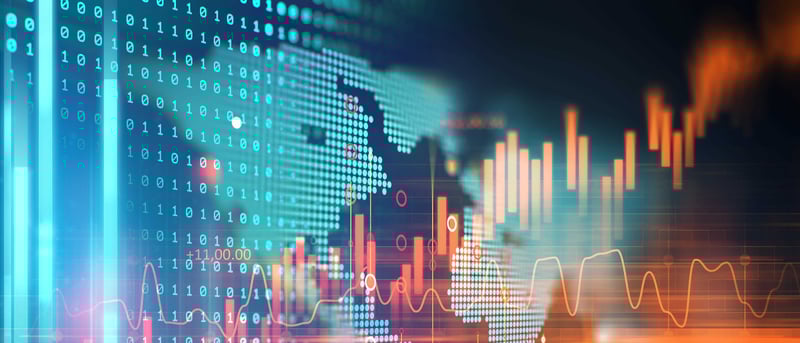 economic metrics on computer screen