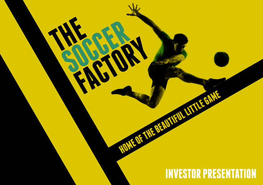 The Soccer Factory Investor Presentation Screenshot
