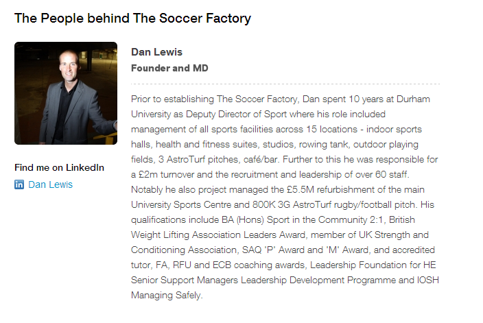 People behind The Soccer Factory